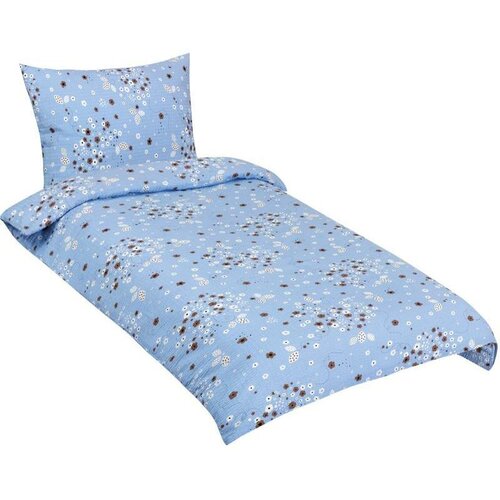Bellatex Pościel z kory Kwiatek niebieski, 140 x 200 cm, 70 x 90 cm
