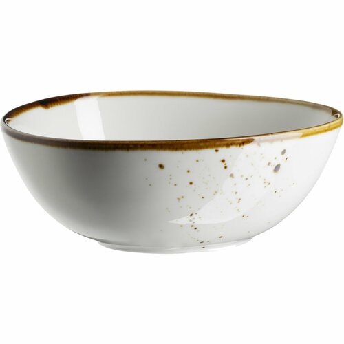 Mäser Ovale Schale Pintar White mit braunen Punkten 15,5 x 13,5 cm