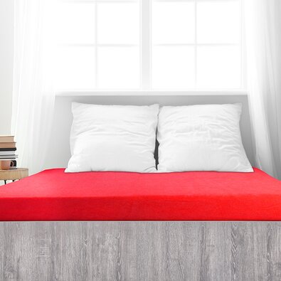 4Home Frottee-Bettlaken Ideal Rot, 180 x 200 cm