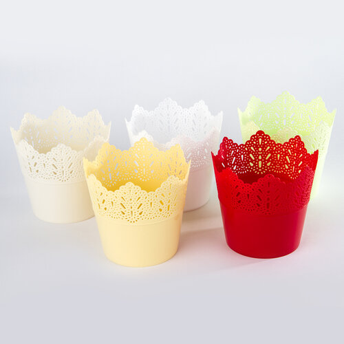 Osłonka plastikowa Koronka 11,5 cm, żółty