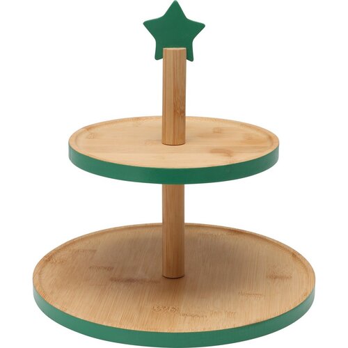 Bambusový etažér na cukroví 2 patra, zelená
