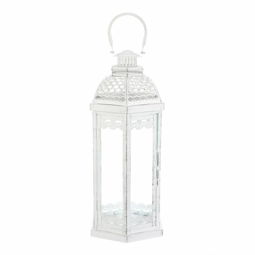 Set de 3 felinare metalice Magnificenza, albe