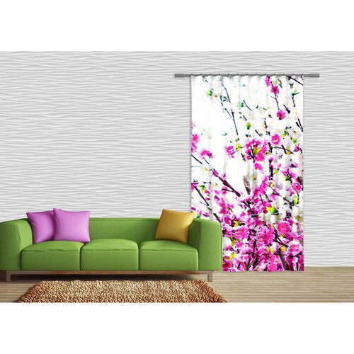 Flowers Pink függöny, 140 x 245 cm