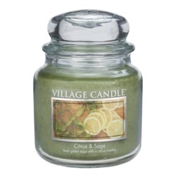 Village Candle illatgyertya Citrus és zsálya  - Citrus & Sage, 397 g