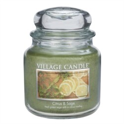 Village Candle Vonná svíčka Citrusy a šalvěj - Citrus & Sage, 397 g