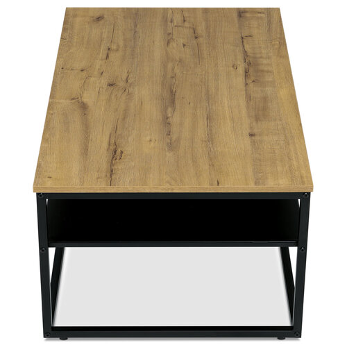 Industrieller Couchtisch mit Ablage, 100 x 60 x 41 cm