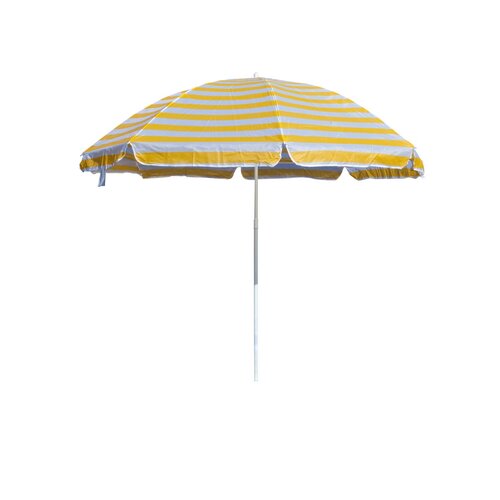 Umbrelă de plajă Happy Green cu dungi  galbene, 230 cm