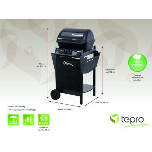 Tepro 508C Plinski žar z lavnimi kamni Irvine, 94x 51 x 102 cm