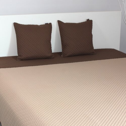 Prikrývka na posteľ Laurine tmavo hnedá a béžová, 220 x 240 cm