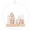 Zawieszka LED Domečky v kruhu (domki w kręgu)biała, średnica 28 cm