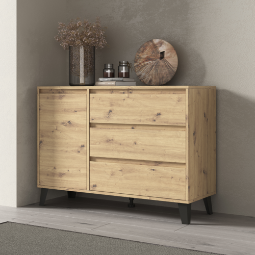 Comoda BOGAN 1D3S, stejar artisan