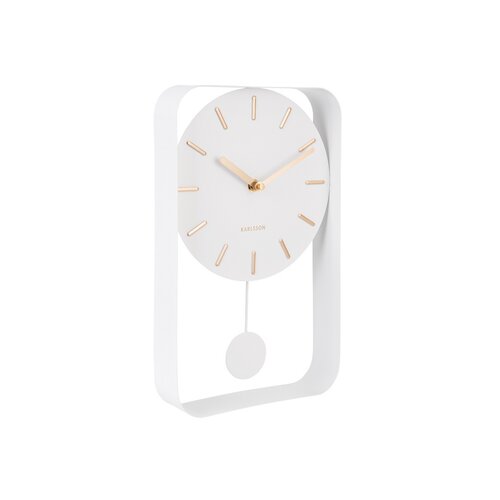 Karlsson KA5796WH Designerski zegar ścienny  z wahadłem, 33 cm