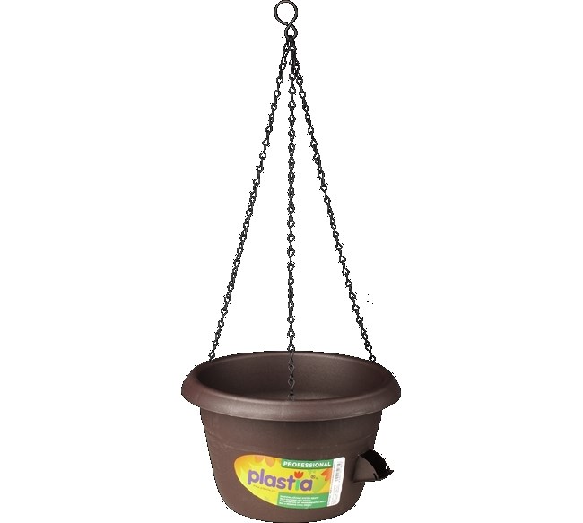 Plastia Önöntöző függesztett virágtartó 25 cm, barna, 25 cm átmérőjű