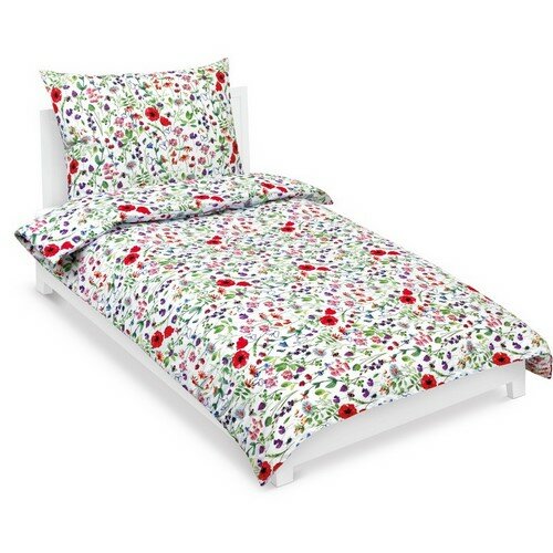 Bellatex Pościel bawełniana Maki czerwony,140 x 200 cm, 70 x 90 cm