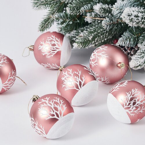 Set ornamente de Crăciun 4Home Frost, 6 buc., roz