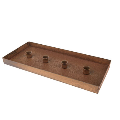 Kovový stojan na svíčky Rustik, 41 x 18 x 3 cm