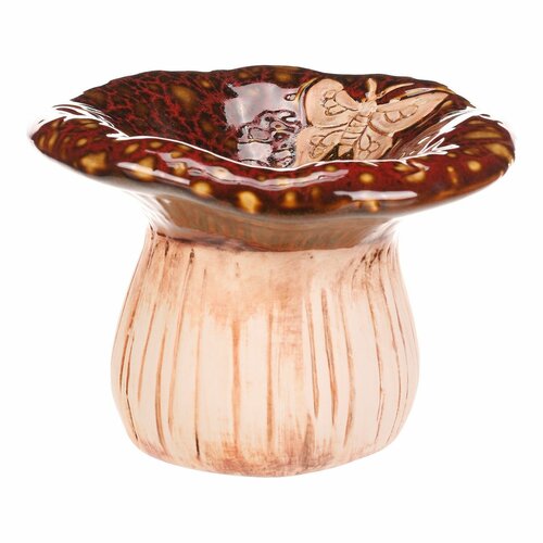 Ceramiczna miska do picia Grzyb tygrysi, 17 x 12 x17 cm, ceramika