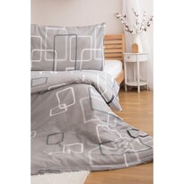 Lenjerie de pat creponată Jerry Fabrics Cuburi gri, 140 x 200 cm, 70 x 90 cm