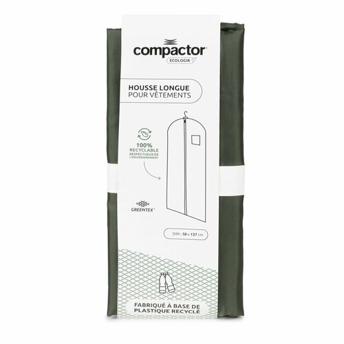 Compactor Чохол для довгих суконь та костюмів  GreenTex, 58 x 137 см, зелена