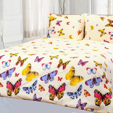 Bavlnené obliečky Motýle, 220 x 200 cm, 2 ks 70 x 90 cm