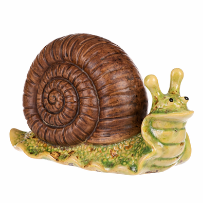 Dekoracja ogrodowa Ślimak, ciemnobrązowy, 16 x 7 x 10 cm, ceramika