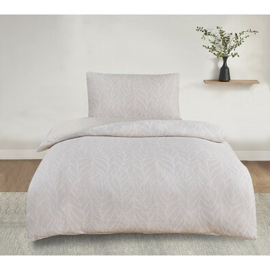 Lenjerie de pat Jacquard Alabama bej , 140 x 200cm, 70 x 90 cm