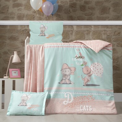 Dziecięca pościel bawełniana do łóżeczka Kitty, 100 x 135 cm, 40 x 60 cm