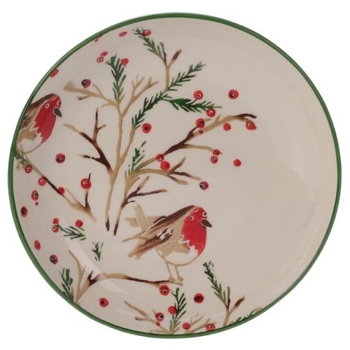 EH Hlboký vianočný tanier Yule, 21 cm, vtáčiky