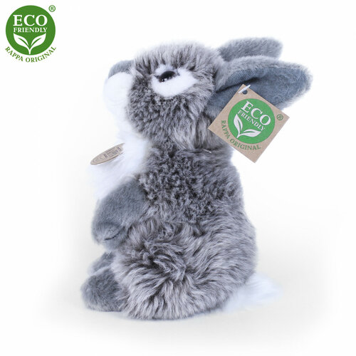 Rappa Plush zajec siv stoječ, 20 cm ECO-FRIENDLY