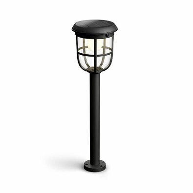 Philips Radii UltraEfficient słupek ogrodowy LED zpanelem słonecznym 1,3 W 3000 K 60 cm, czarny