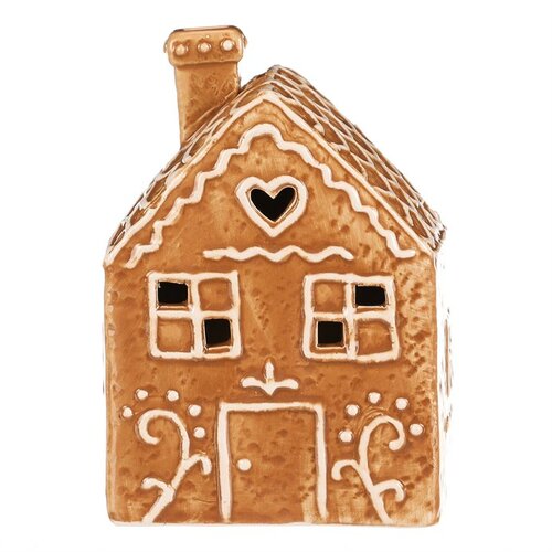 Keramický perníkový domček LED, hnedá