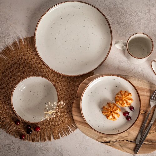 Altom Porzellan-Dessertteller Reaktiv Ivory, 19,5 cm