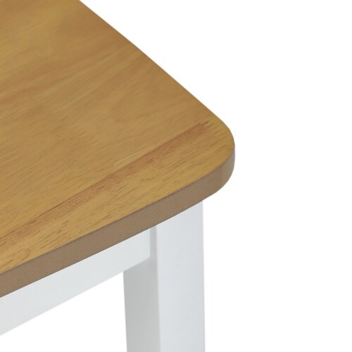 Zestaw jadalniany z litego drewna, 5 szt., dąb, biały