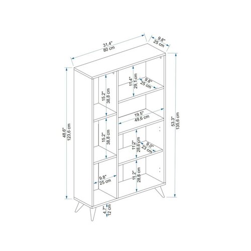 Knižnica Meldan Anthracite and Walnut