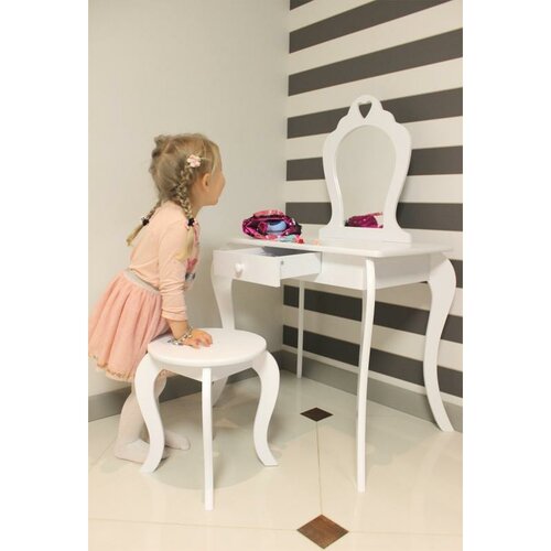 Dětský toaletní kosmetický stolek s bezpečným zrcadlem Elza , 71 x 50 x 108 cm