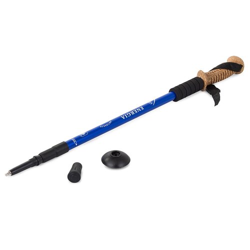 Nordic walking hole with cork handle, blue