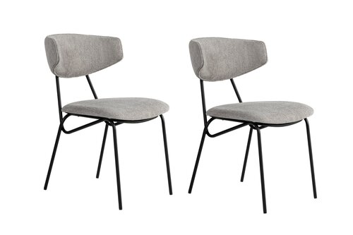 Esszimmerstuhl-Set Nancy Grey and Black, 2 Stück