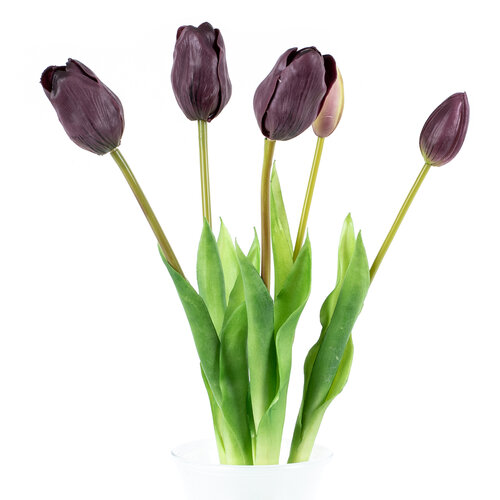 Umělý svazek Tulipánů fialová, 48 cm