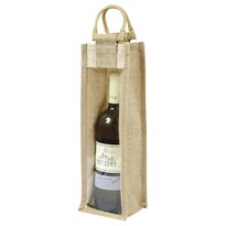Джутова сумка для пляшок Bellatex з видом , 35 x11 x 11 см