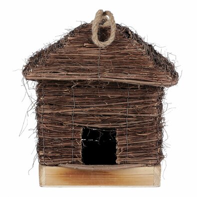 Căsuță pentru păsări din răchită de viță de vie,24 x 30 x 24 cm