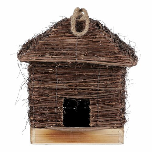 Căsuță pentru păsări din răchită de viță de vie,24 x 30 x 24 cm