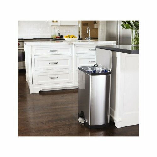 Simplehuman Coș dreptunghiular cu pedală pentrudeșeuri sortate 46 l, oțel
