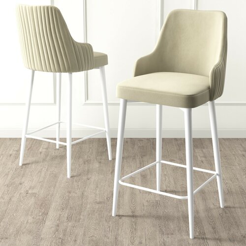 Barstuhl-Set Enox Cream and White, 6 Stück