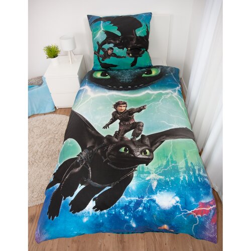 Lenjerie de pat din bumbac Herding Dragons, 135 x200 cm, 80 x 80 cm
