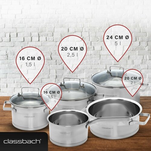 Classbach 8-delni set nerjavečih loncev C-KTS 4017