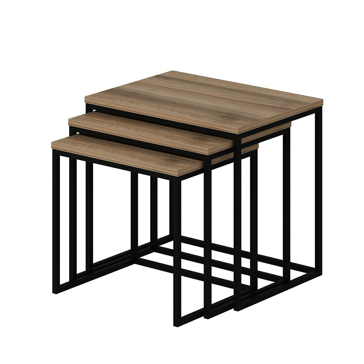 Odkládací stolek Evia Walnut, 3 ks - thumb (2)