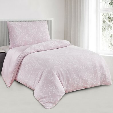 Lenjerie de pat din jacard Boston roz, 140 x 200cm, 70 x 90 cm