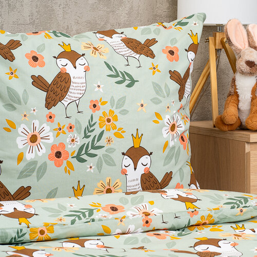 4Home Otroško bombažno posteljnino Owle, 140 x 200 cm, 70 x 90 cm