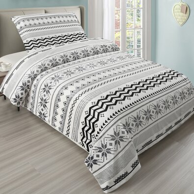 Posteljnina iz mikropliš Flake grey, 140 x 200 cm,70 x 90 cm
