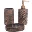 Set de accesorii de baie din ciment Africano, 3piese, maro